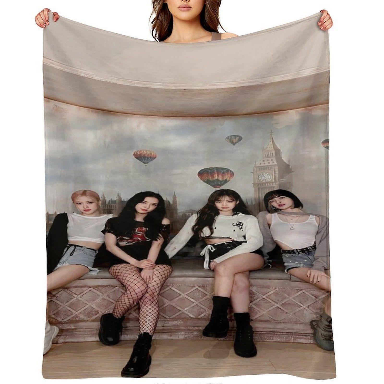 BLACKPINK رمي بطانية هدية ، بطانية من الفانيلا ، مناسبة للرجال والنساء ، مناسبة لجميع الفصول ، بطانية دافئة ، ديكور منزلي (464) 125x100 سم