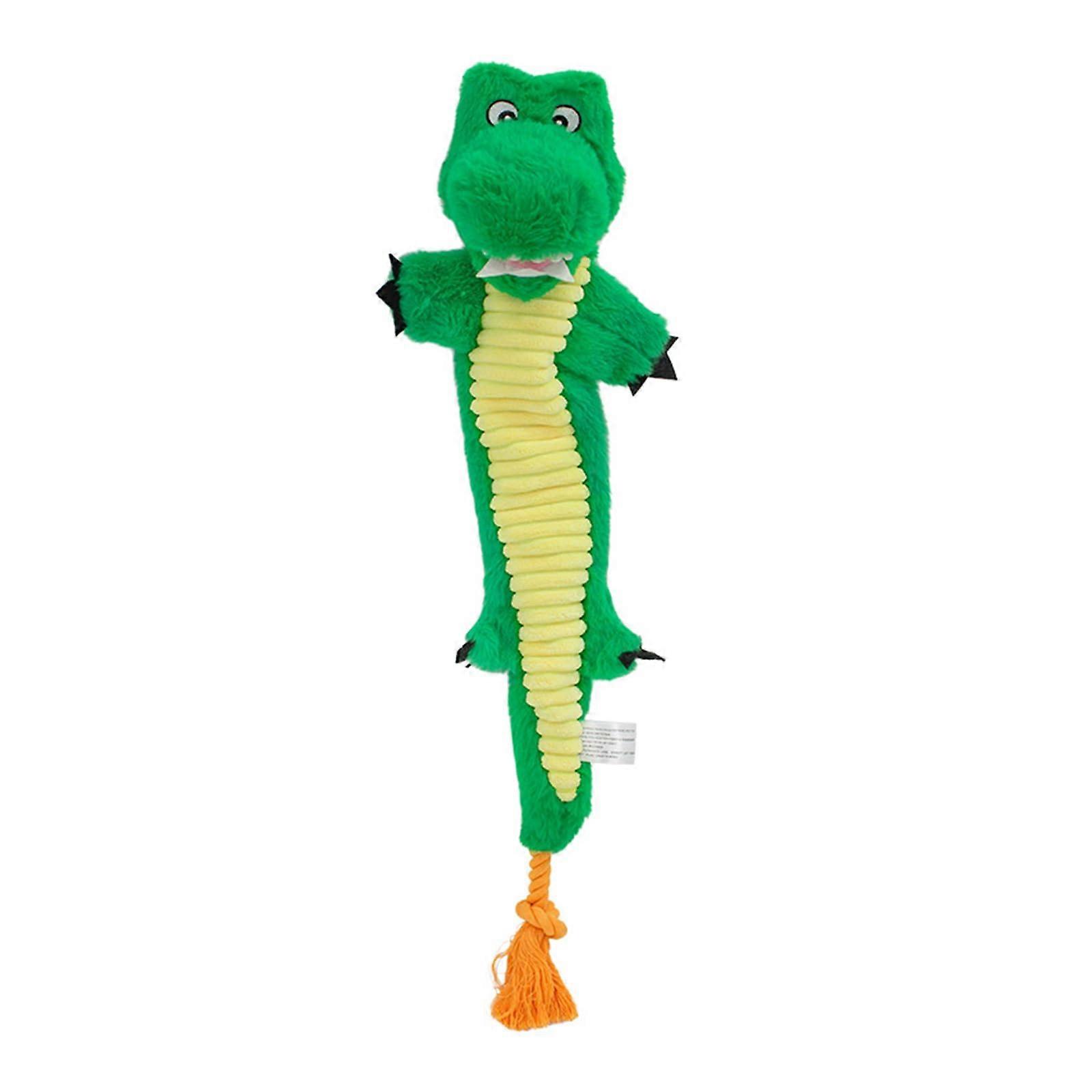 Not Stuffing Plush Snake Shape Puppy Chew Toy With Crinkle Sound, Strong Rope Pull Toy, Sizes Small Medium Large Dogs
