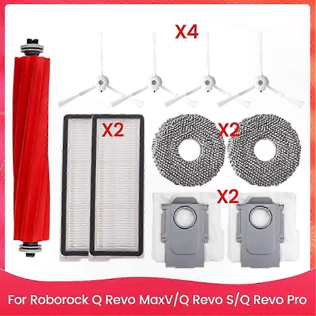 Replacement Main and Side Brush for Roborock Q Series Models MaxV, S, Pro