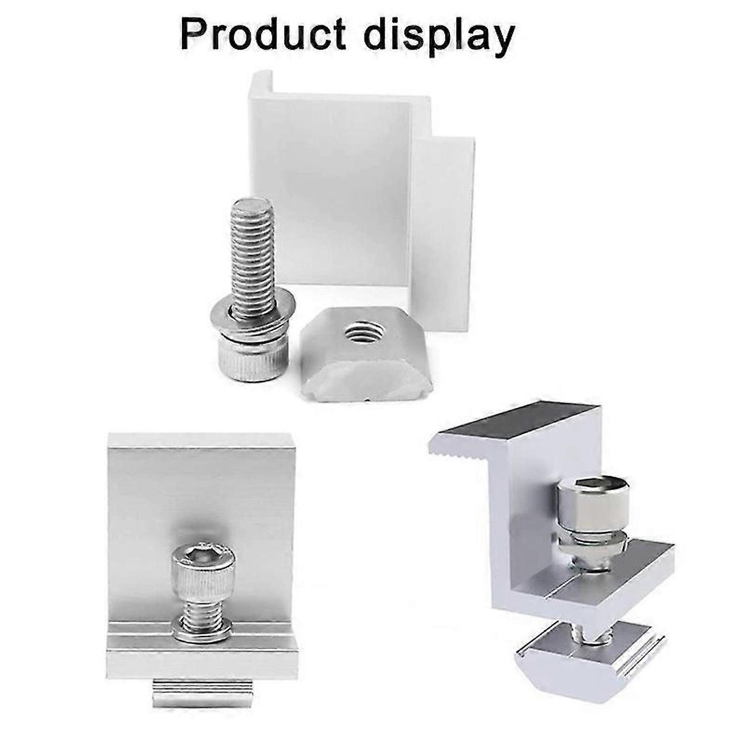 Pack of 8 Solar Module Brackets, Solar Panel Holder, End Clamp,(35mm)