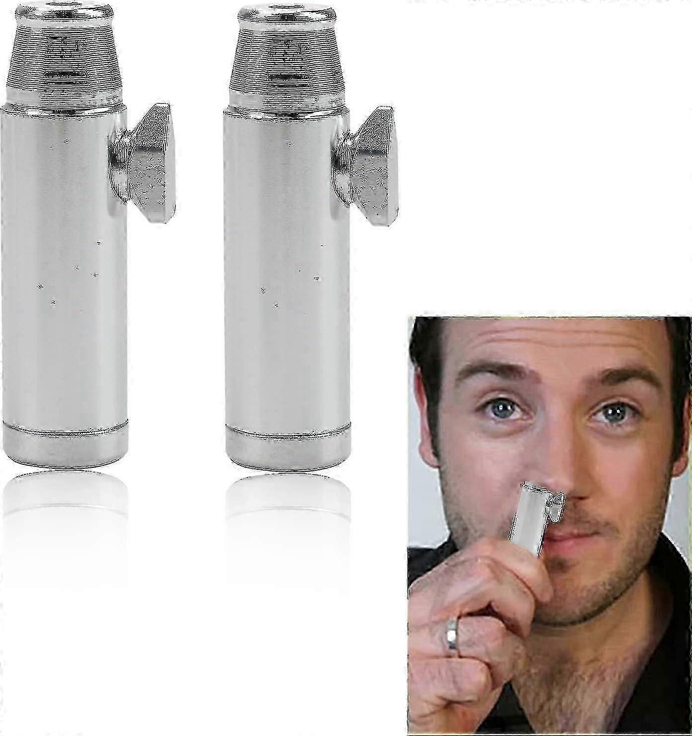 زجاجة موزع السعوط الألومنيوم المسطحة 53 مم - تصميم سري وصحي للاستخدام الشمي