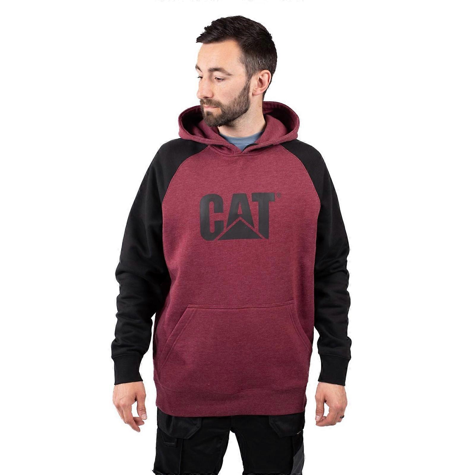 Caterpillar Raglan Hooded Sweatshirt Carmenere Heather/Black