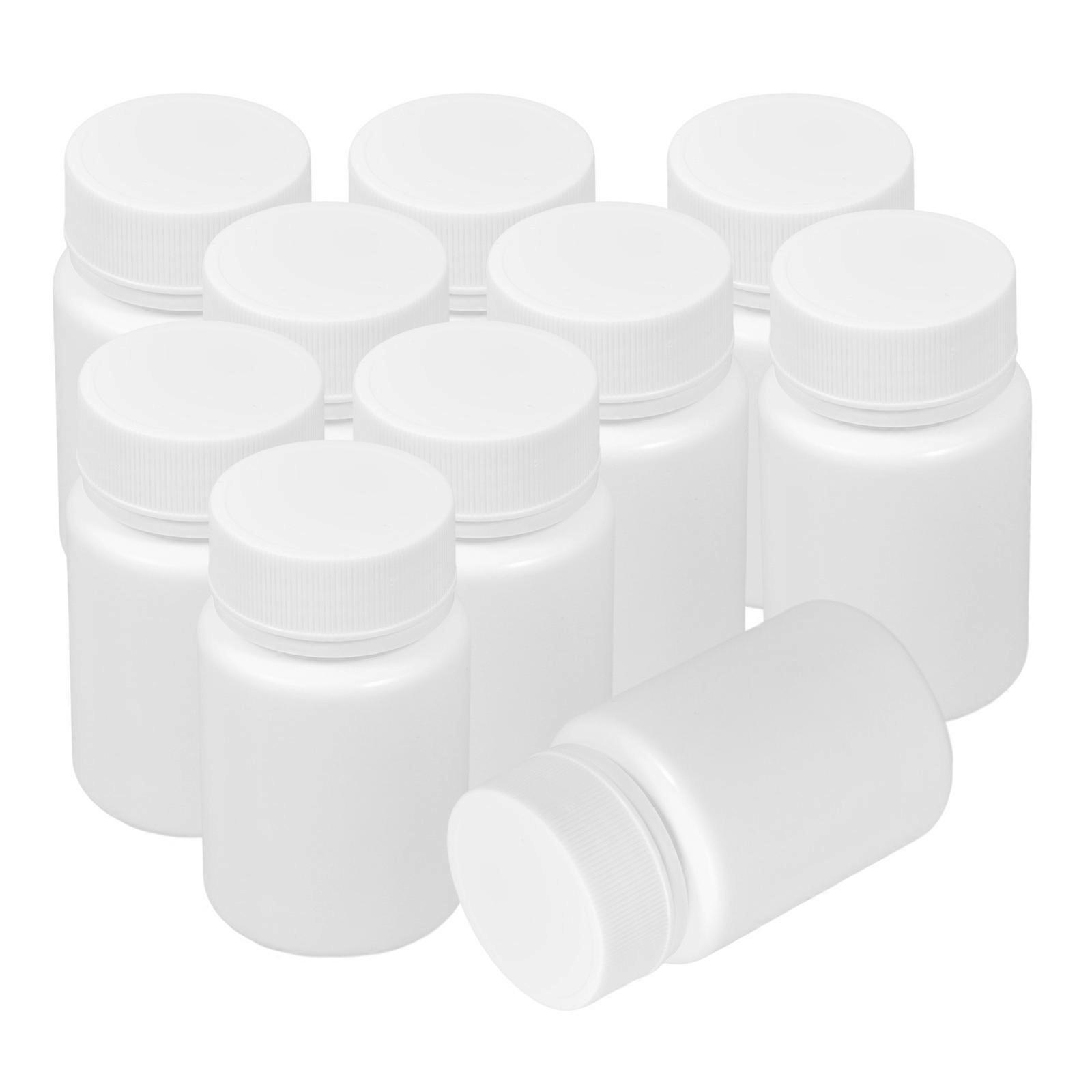 Hdpe Medicine Bottle White for Storage 100Pcs Screw Cap