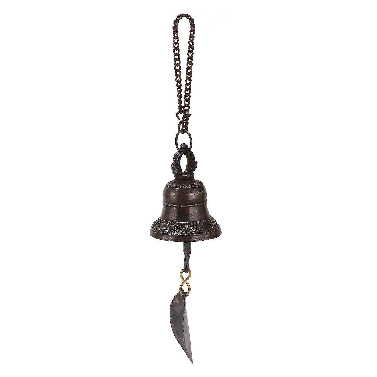 Dinner Bell Nepalese Hand Made Copper Cast Iron Small Bell Wind Chimes Pendant for Wall Door Fence Pillar 4.5x5.5cm