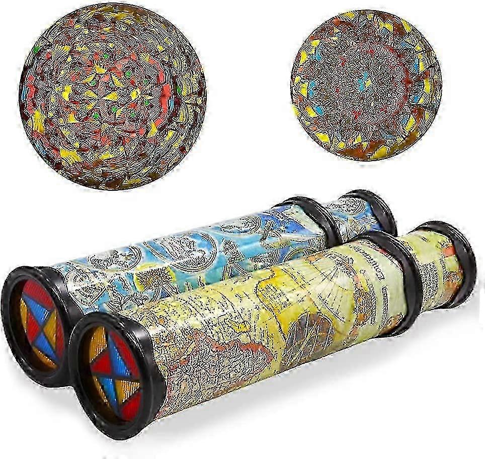 2 قطعة من السحر Kaleidoscope العالم القديم لعبة كلاسيكية، قابل للسحب طويلة (لون عشوائي)