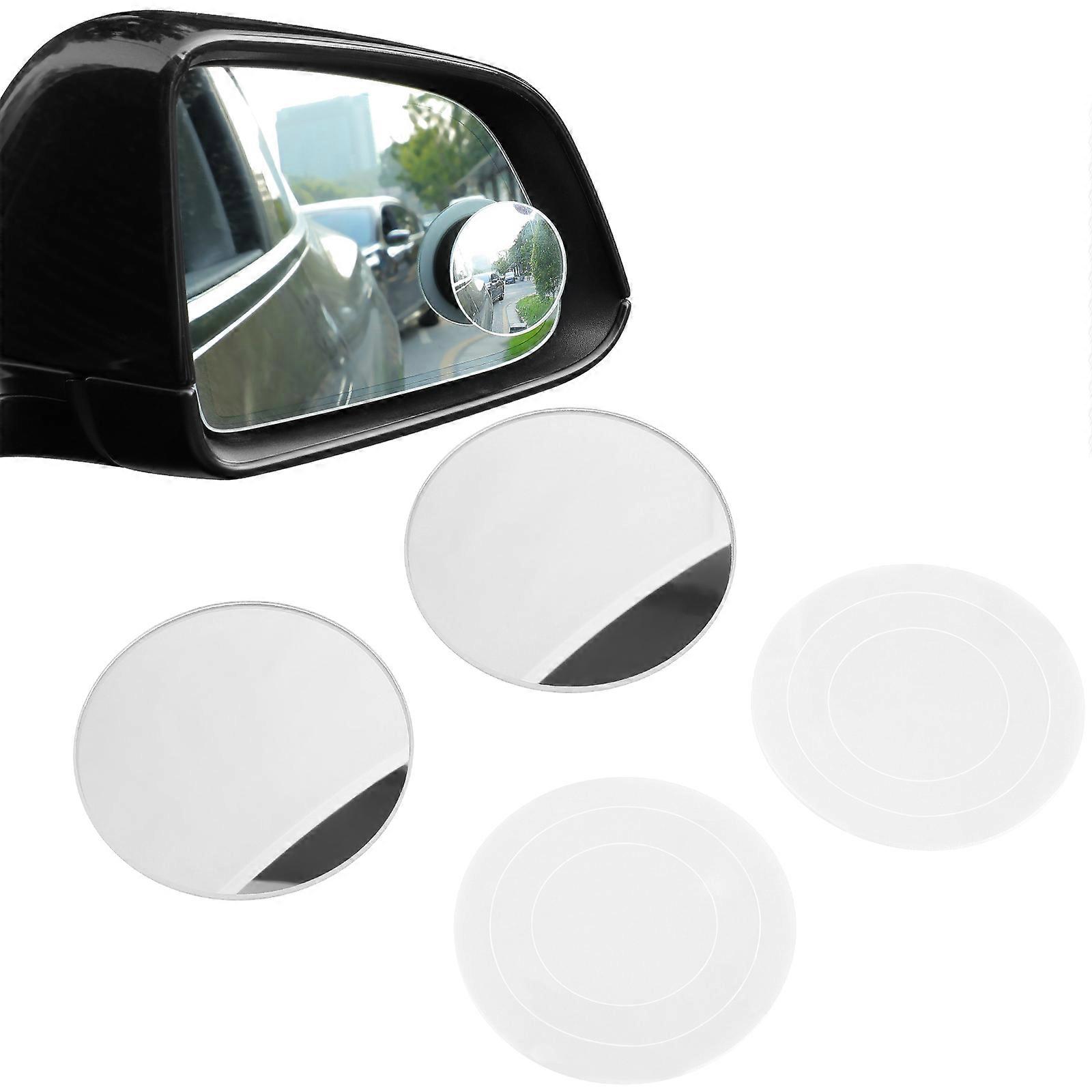 Car Side Mirror Blindspot Round Silver Glass Rearview Reflection for Lane Changes 2Pcs