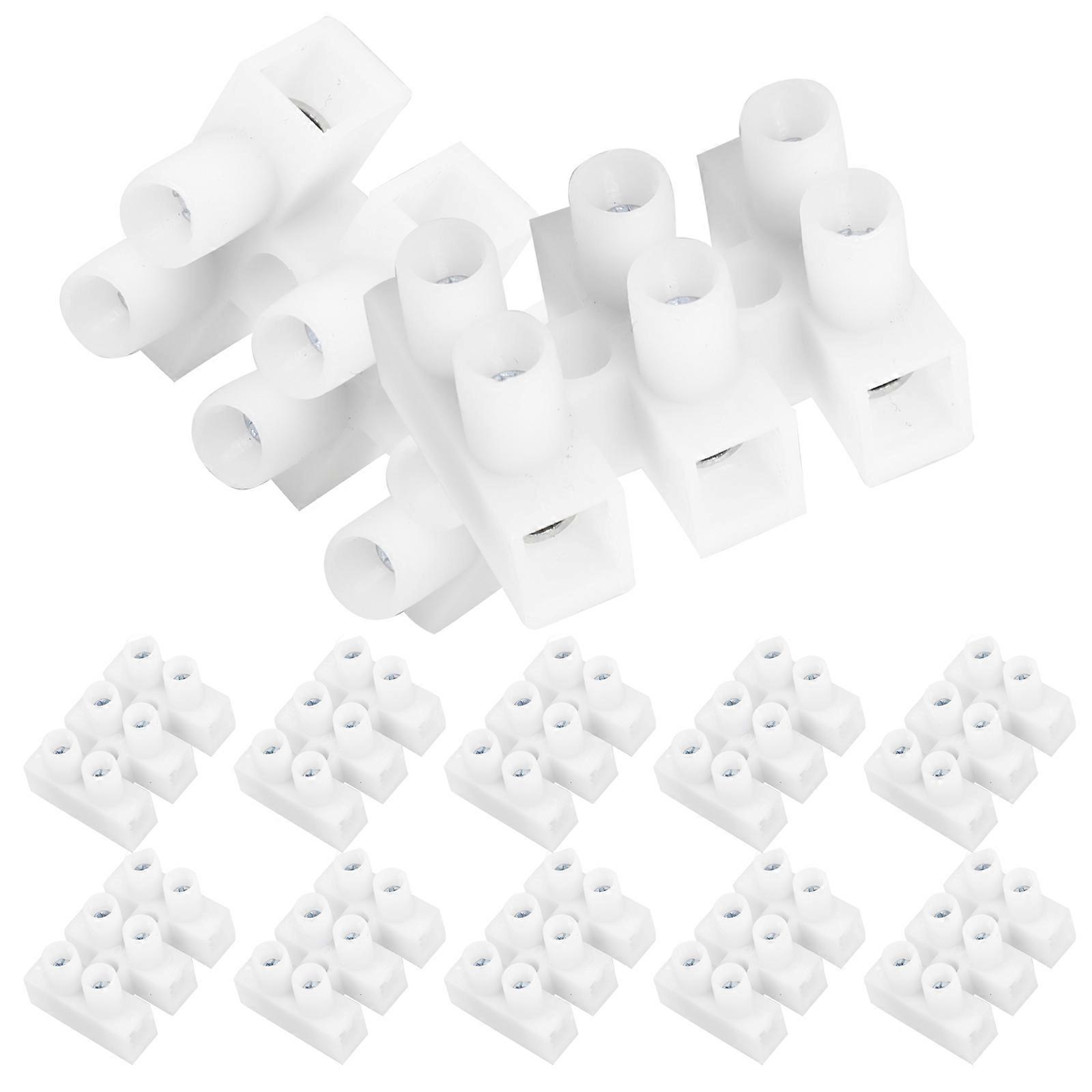 Wire Crimp Connectors Screw Terminal Connector for Automobile Wiring Silver Pp and Manganese Steel Fireproof 100Pcs