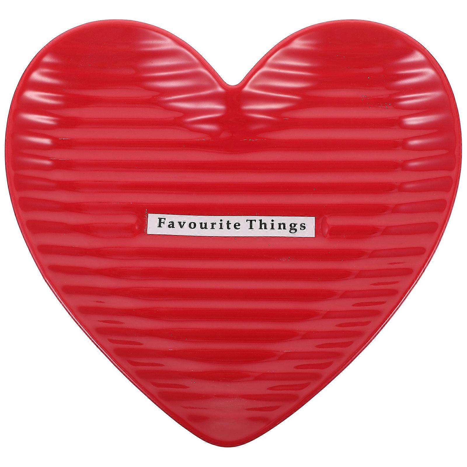 Ceramic Heart Shape Steak Plate for Food Serving 1Pcs Red Use Home