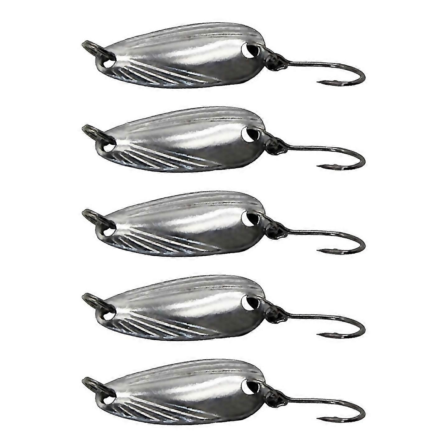 For 5pcs Luya Iron Fishing Lure Spoon With Shiny Sequins And Hooks