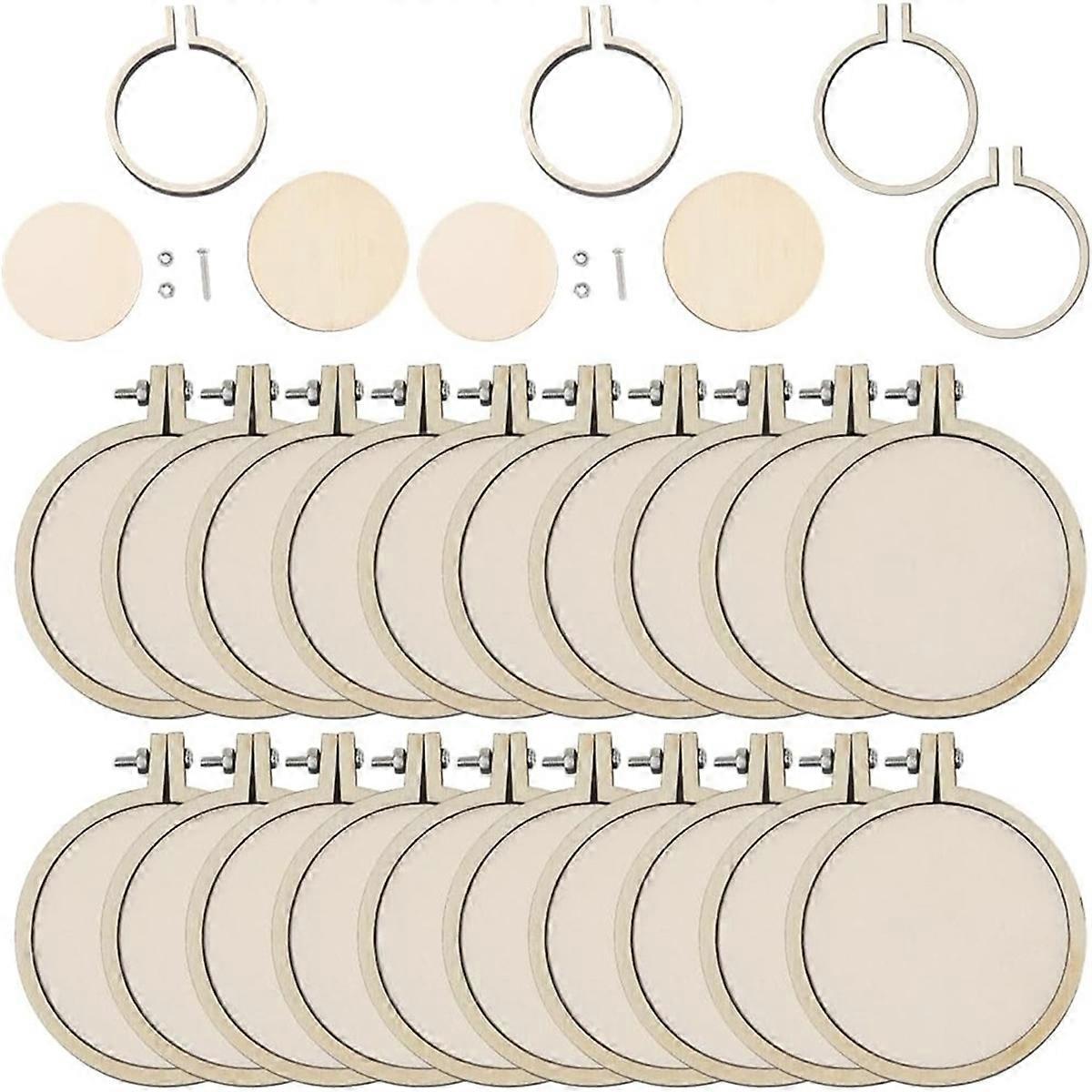 2 Inch Hoop Embroidery Hoop Frame Adjustable Circle Round Small Mini Wooden Embroidery Rings Bulk fo