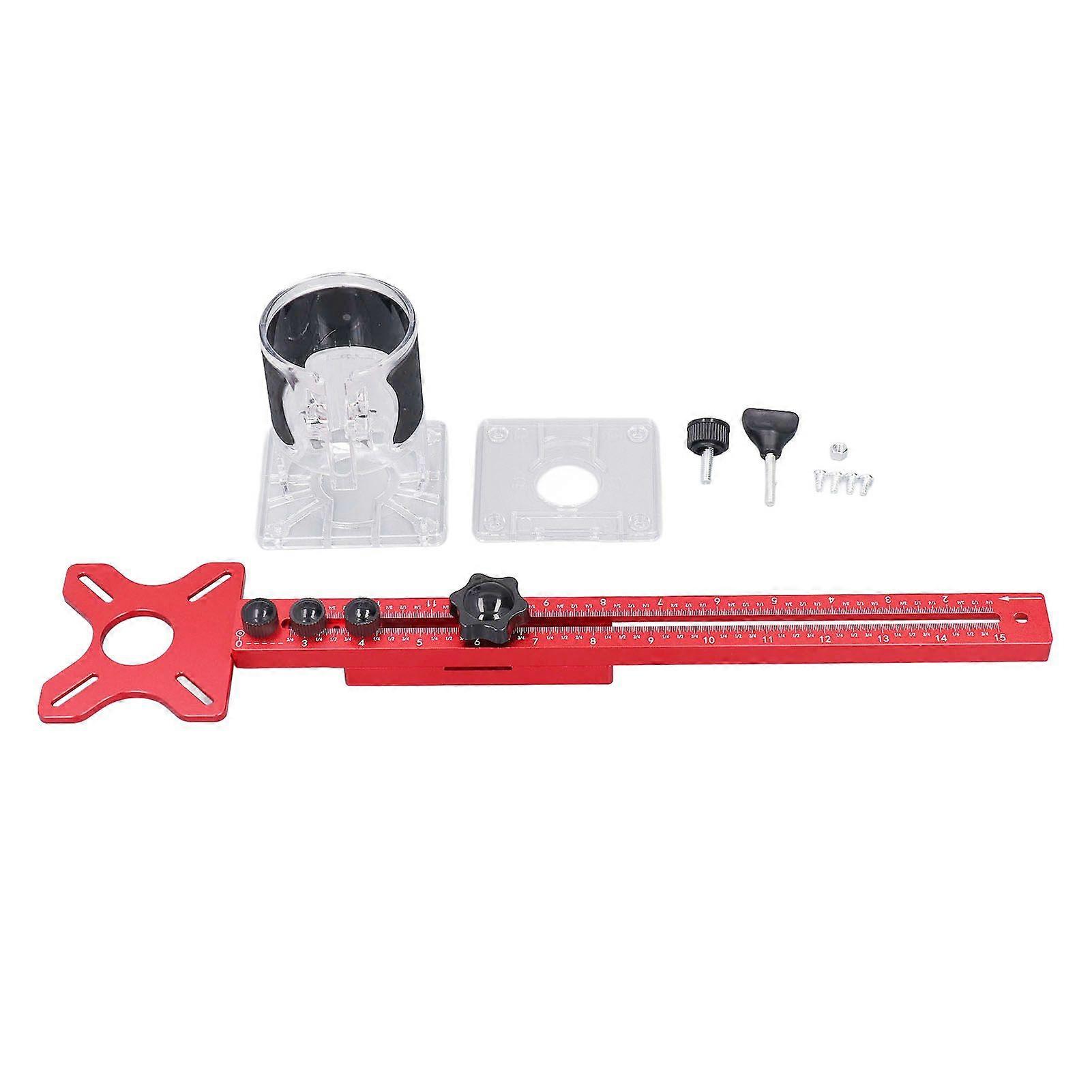 Router Milling Groove Bracket 4 in 1 Cabinet Hardware Jig Circle Cutting Guide Adjustable Woodworking Tool 445mm L