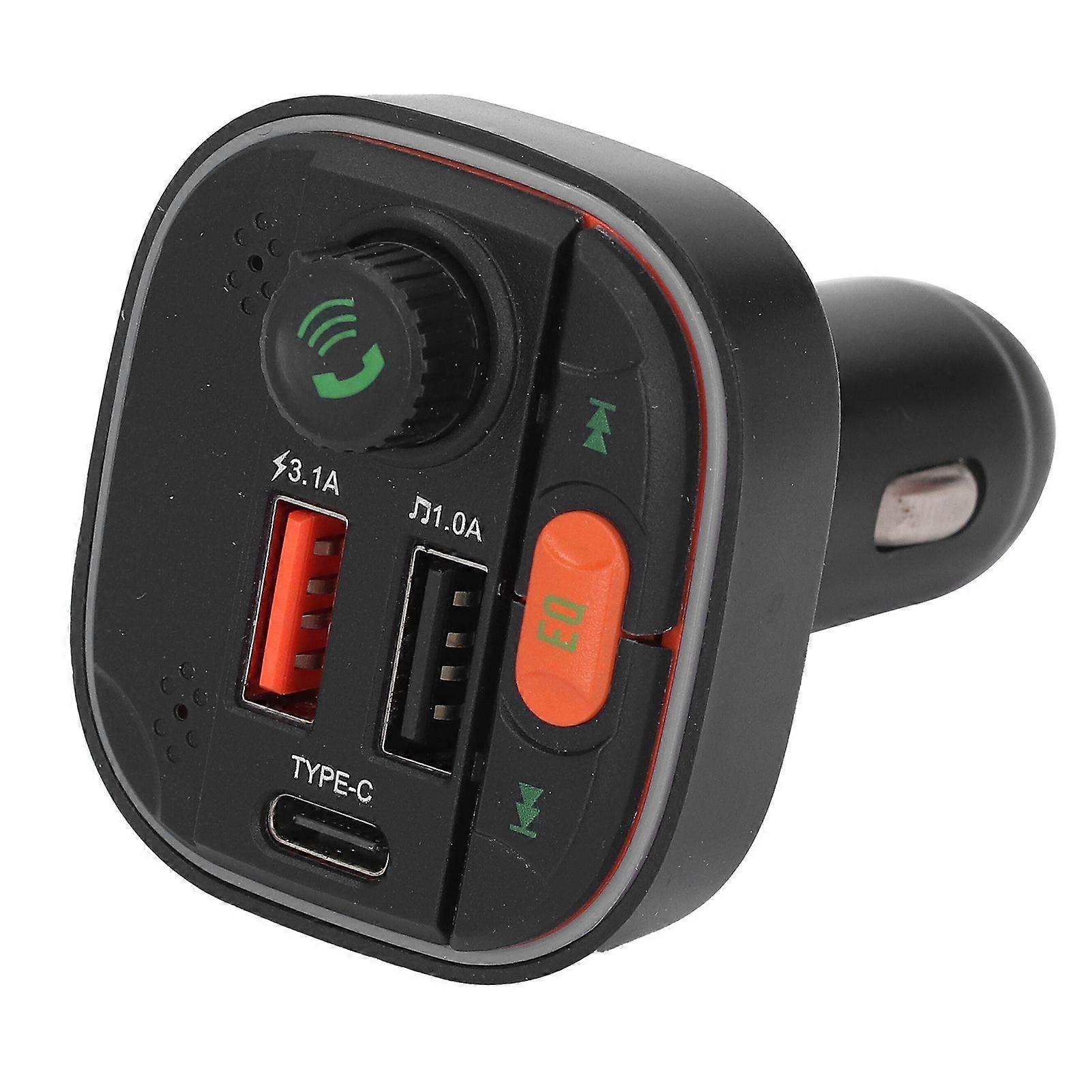 BT Car Adapter TYPE C Multifunctional Music Player Phone Charger with Built in Lighter Adapter DC12V-24V