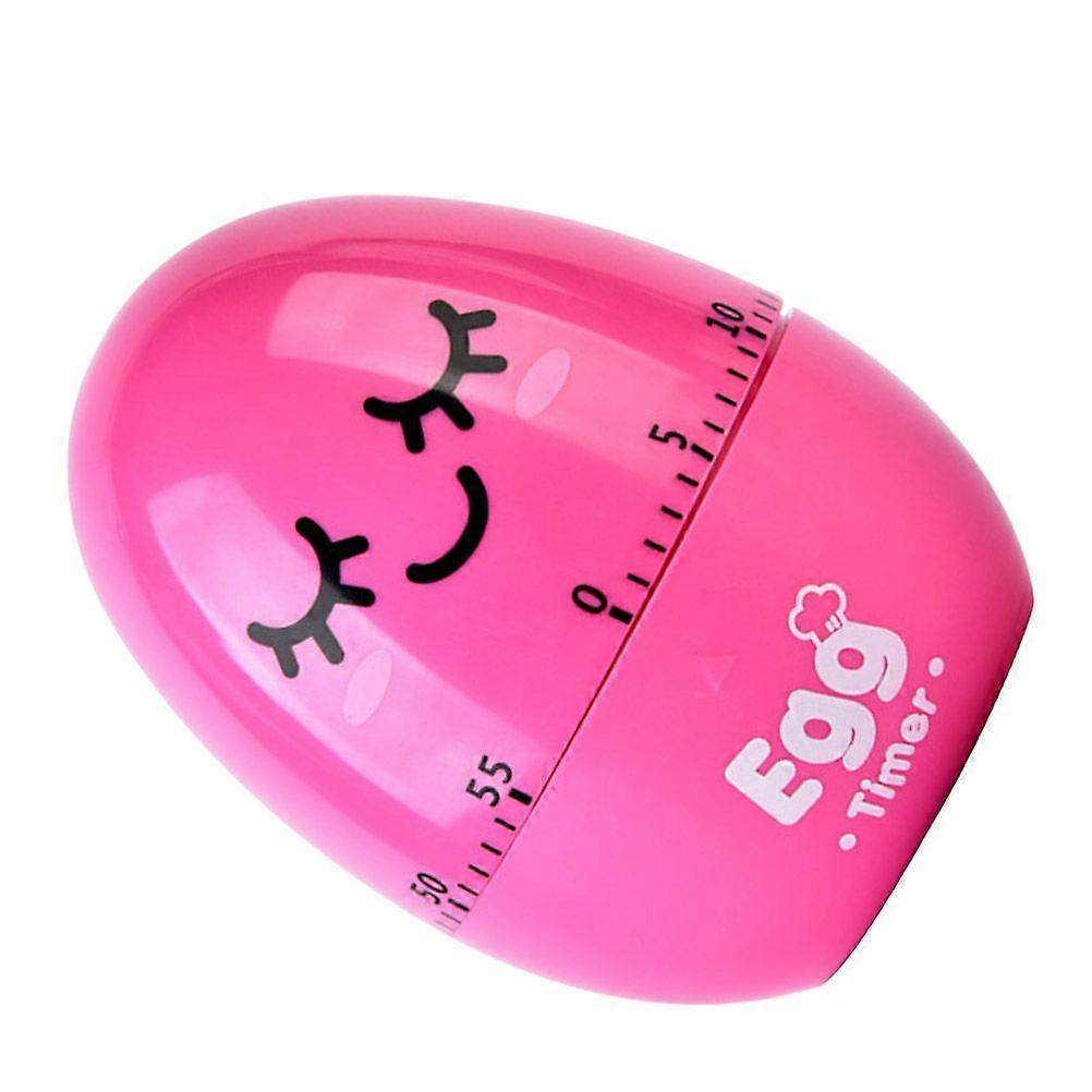 1 Pc Egg Shape Mechanical Rotate Timer Household Countdown Timer Manual Cooking Timekeeper Kitchen Reminder (Rosy)