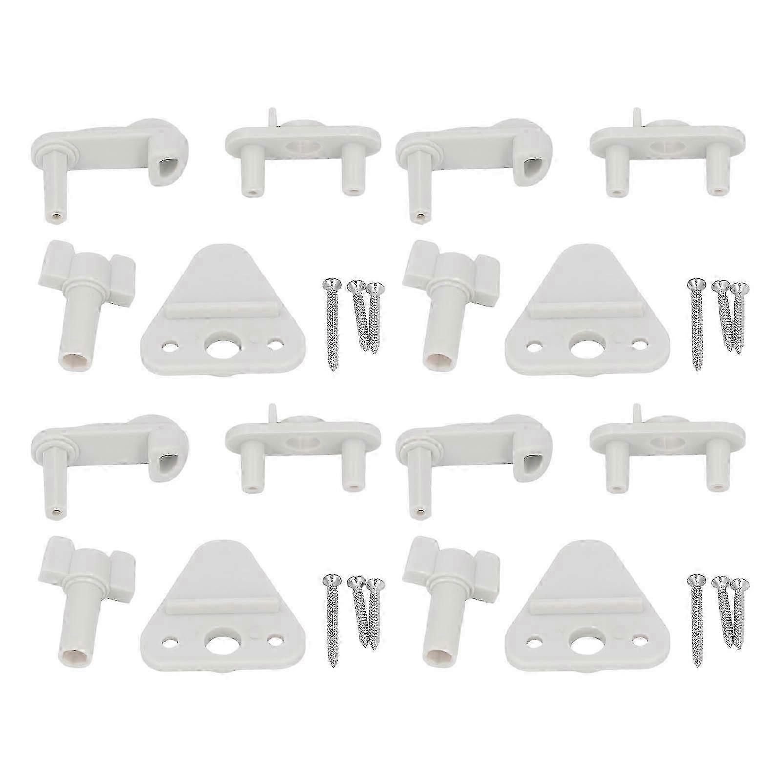 4-Piece Pontoon Boat Gate Latch Kit with ABS Square Frame, Replacement Latches for Left and Right Doors, Fits 1 to 1.25 Inch