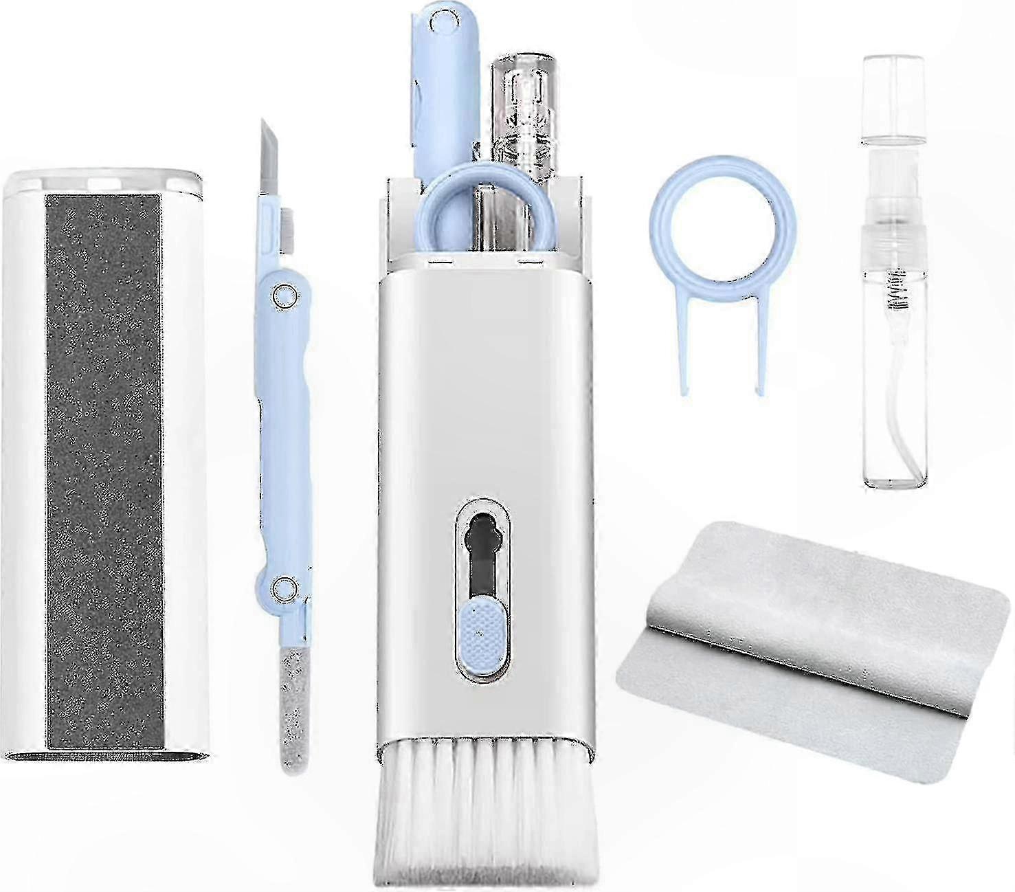 7-in-1 Multi-Device Cleaning Kit for Earbuds, Phones, Keyboards, and Laptops - Compact Portable Design