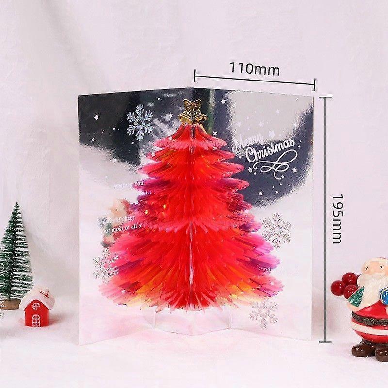 3D Christmas Card: Pop-Up Christmas Tree Red Envelope Greeting Card for Lovers, Family, and Friends