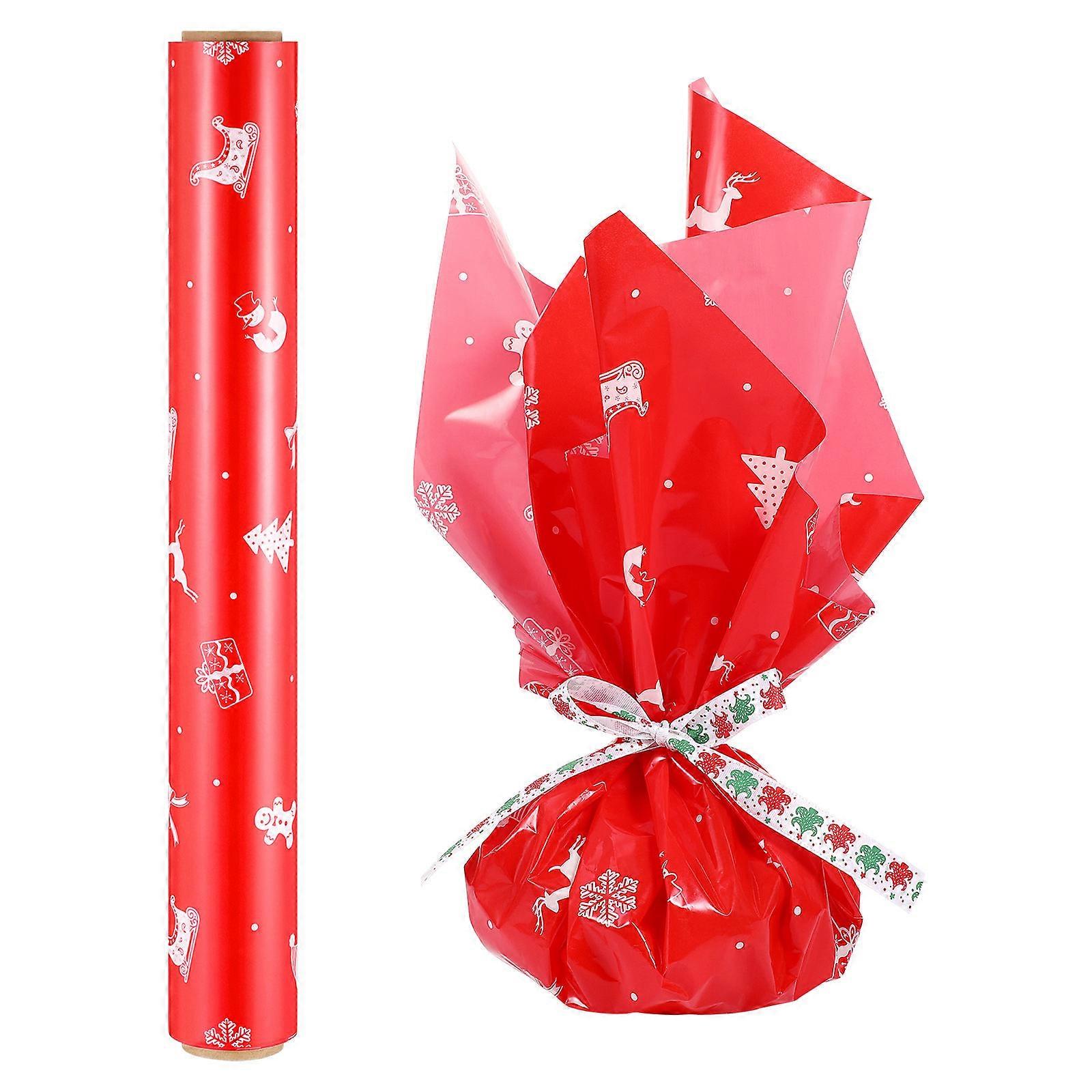 Aboofan Red Cellophane Wrap for Packing Use Christmas Gift Wrapping