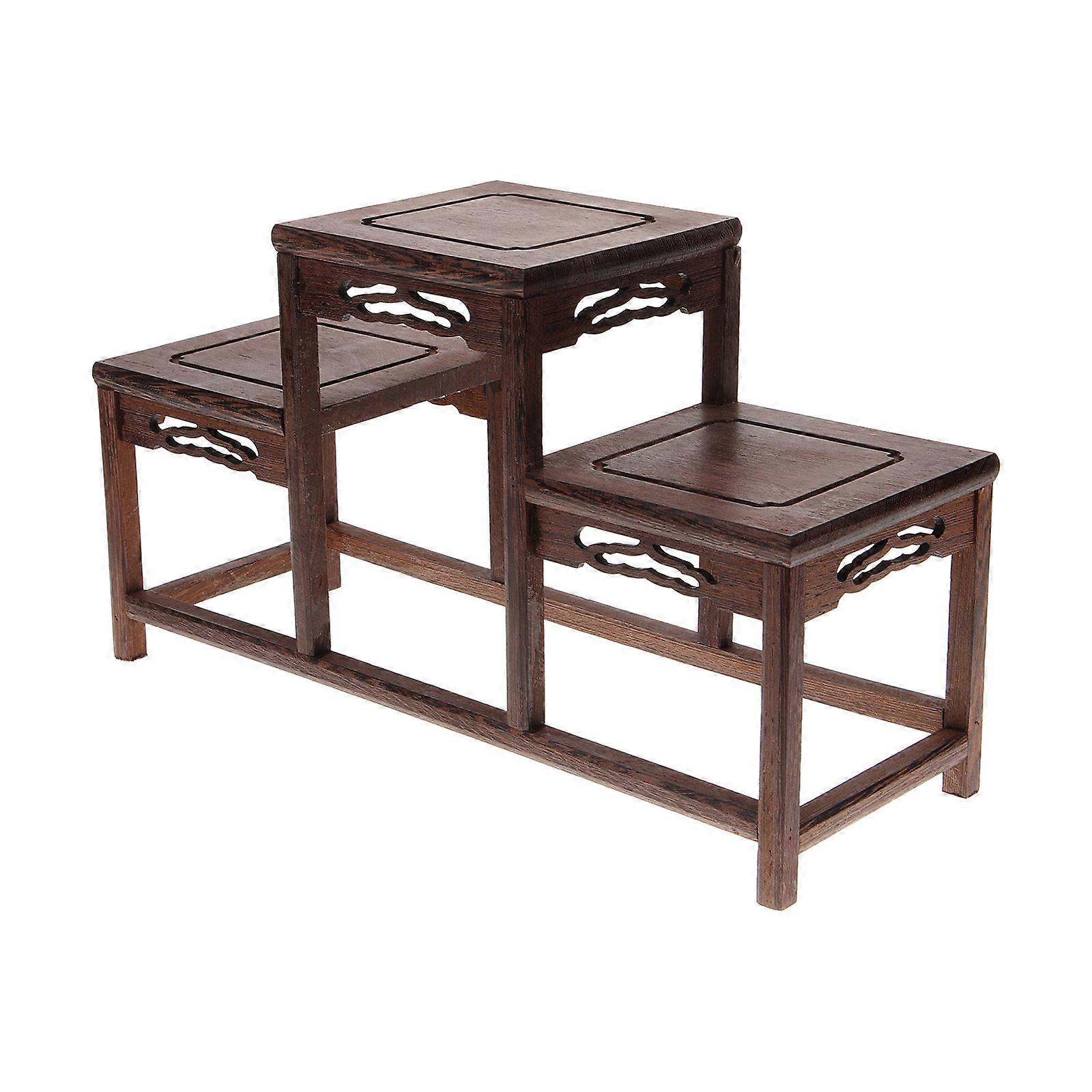 Wood Display Stand 2Pcs Wooden Shelf for Placing Pictures on Countertop