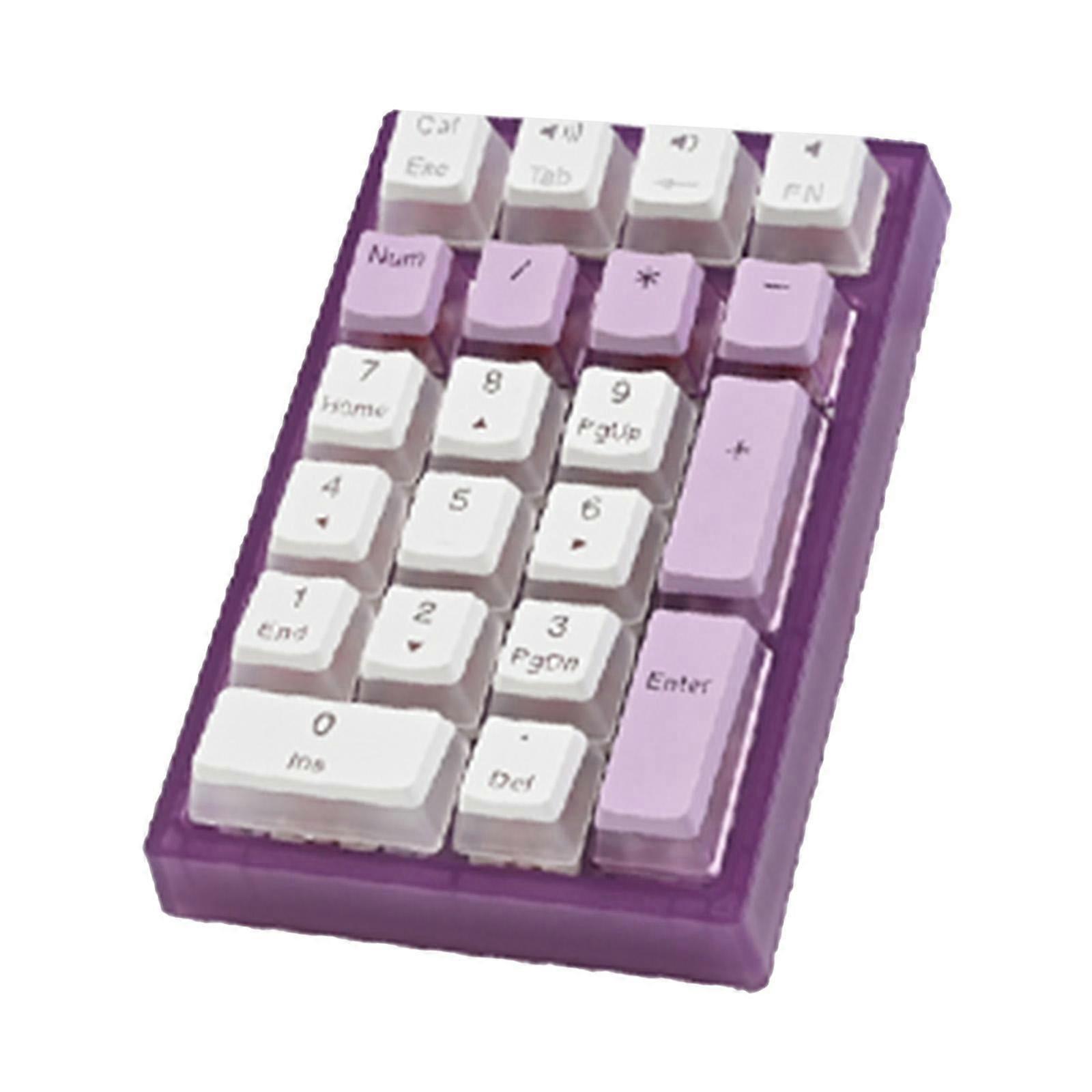Wired Mechanical Numeric Keypad Plug and Play Waterproof RGB Backlit USB Silent Portable Number Pad for Home Travel PC Desktop Laptop Violet