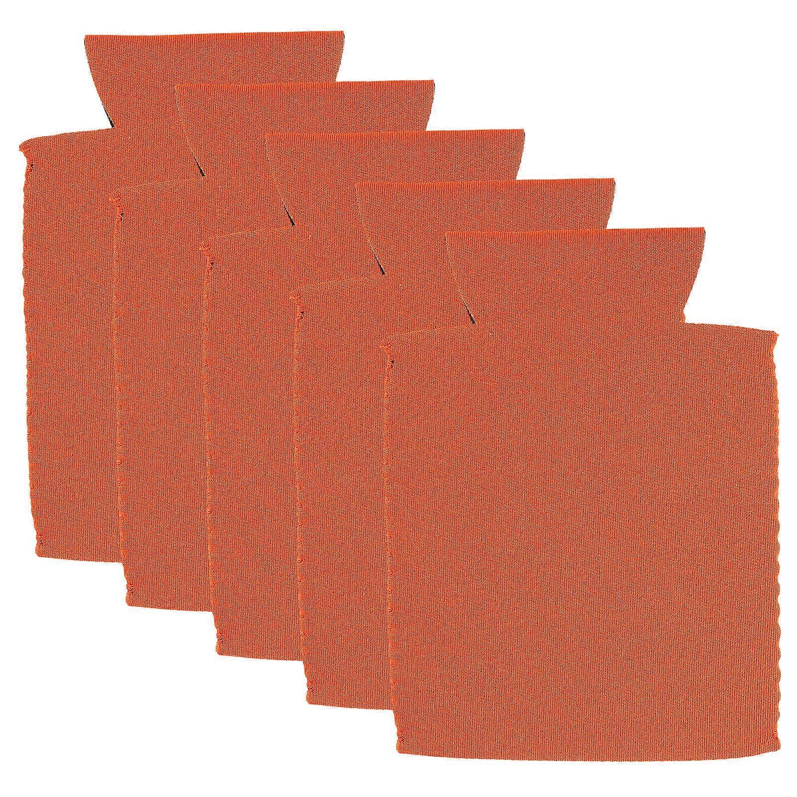 Cooler Sleeve Insulated Can Holder 5Pcs Hiking Functions Effective Simple Design Orange