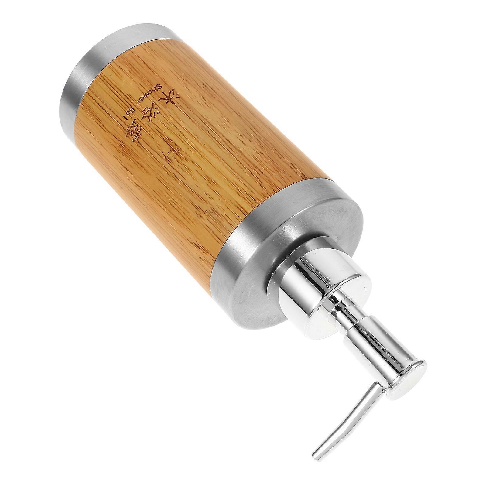 Refillable Lotion Bottle Bamboo Shower Gel Dispenser For Home Hotel Use Simple Design 2Pcs