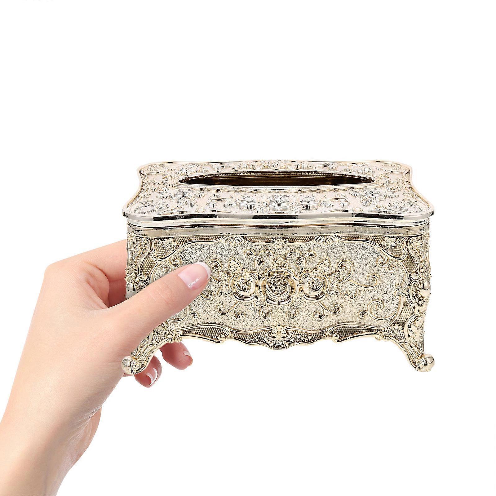 European Embossment Tissue Box Acrylic Tissue Holder with 2Pcs