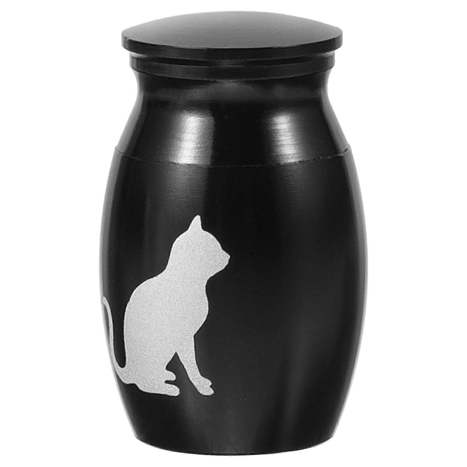 Small Pet Urn for Dog Ashes 4Pcs Black Alloy Cremation Keepsake Set