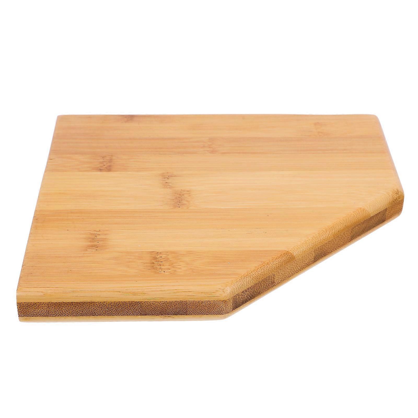 Rustic Bamboo Corner Shelf Wall Mounted for Bathroom Space-Saving Yellow 1Set