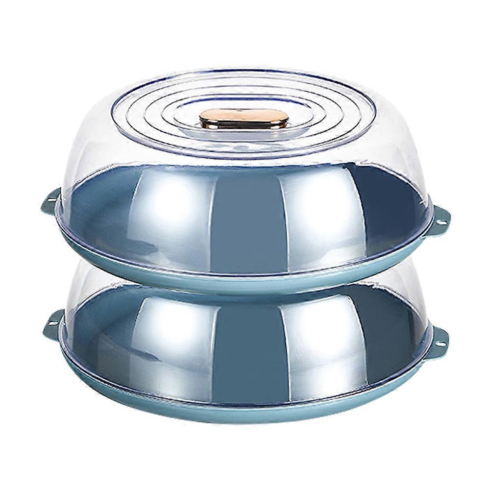 Food Dustproof Plate Cover with Handle Stackable Double Tier Lid