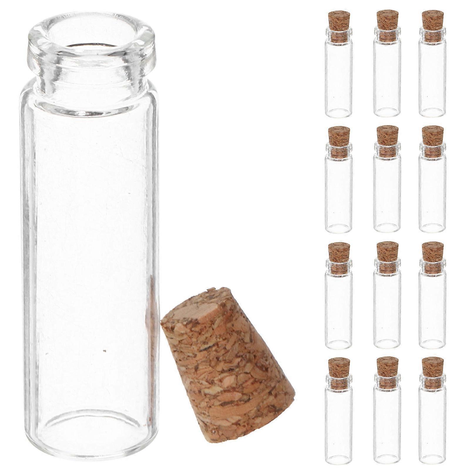 Jars with Cork Lids Mini Glass Bottles for Storage Use 96 Pieces