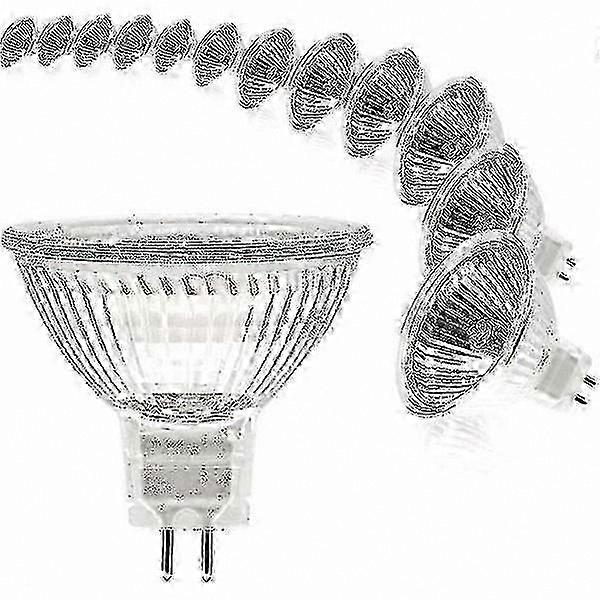 12-Pack Dimmable MR16 Halogen Bulbs, 12V 20W, Warm White 2700K, GU5.3 Base