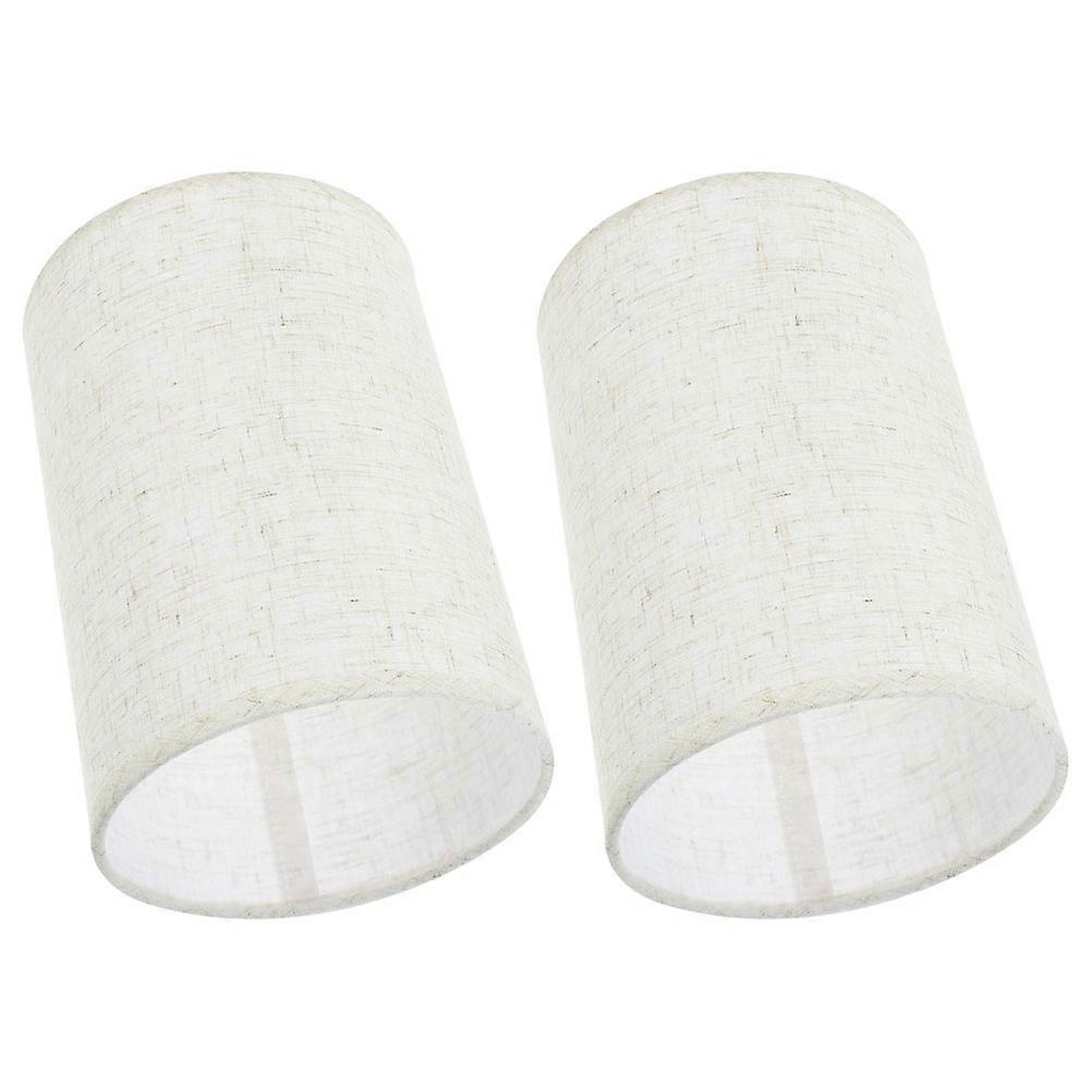 Small Lampshade E27 Light Socket for Floor Lamp 6Pcs Linen Fabric Beige
