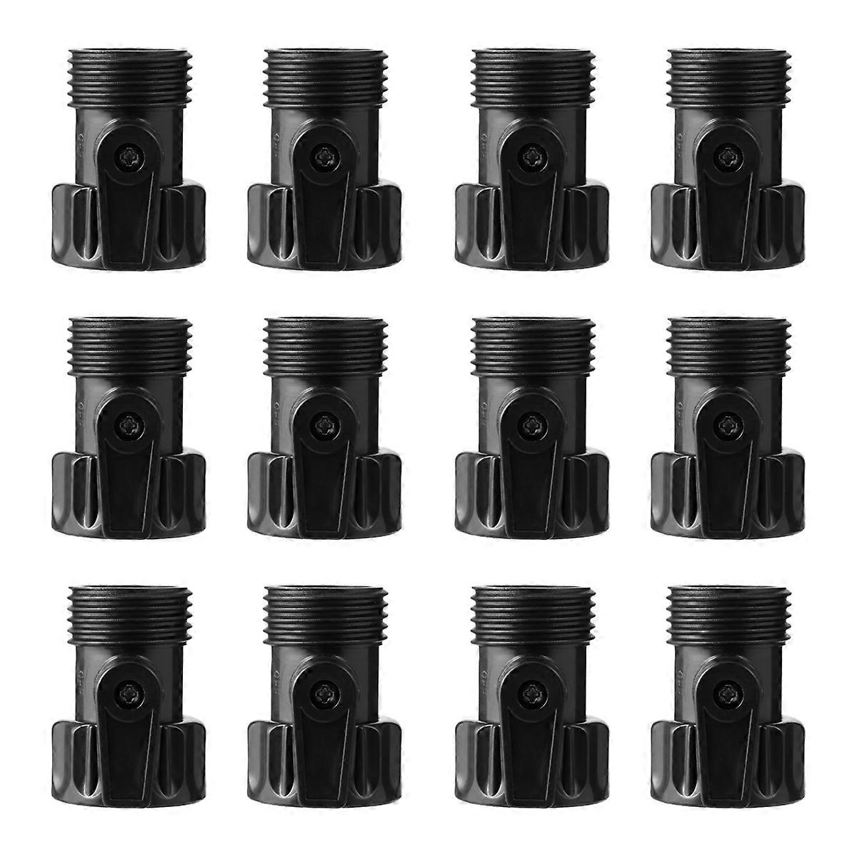 Hose Shut Off Valve Water Control Valve Home Improvement 12Pcs Black ABS Flow Control