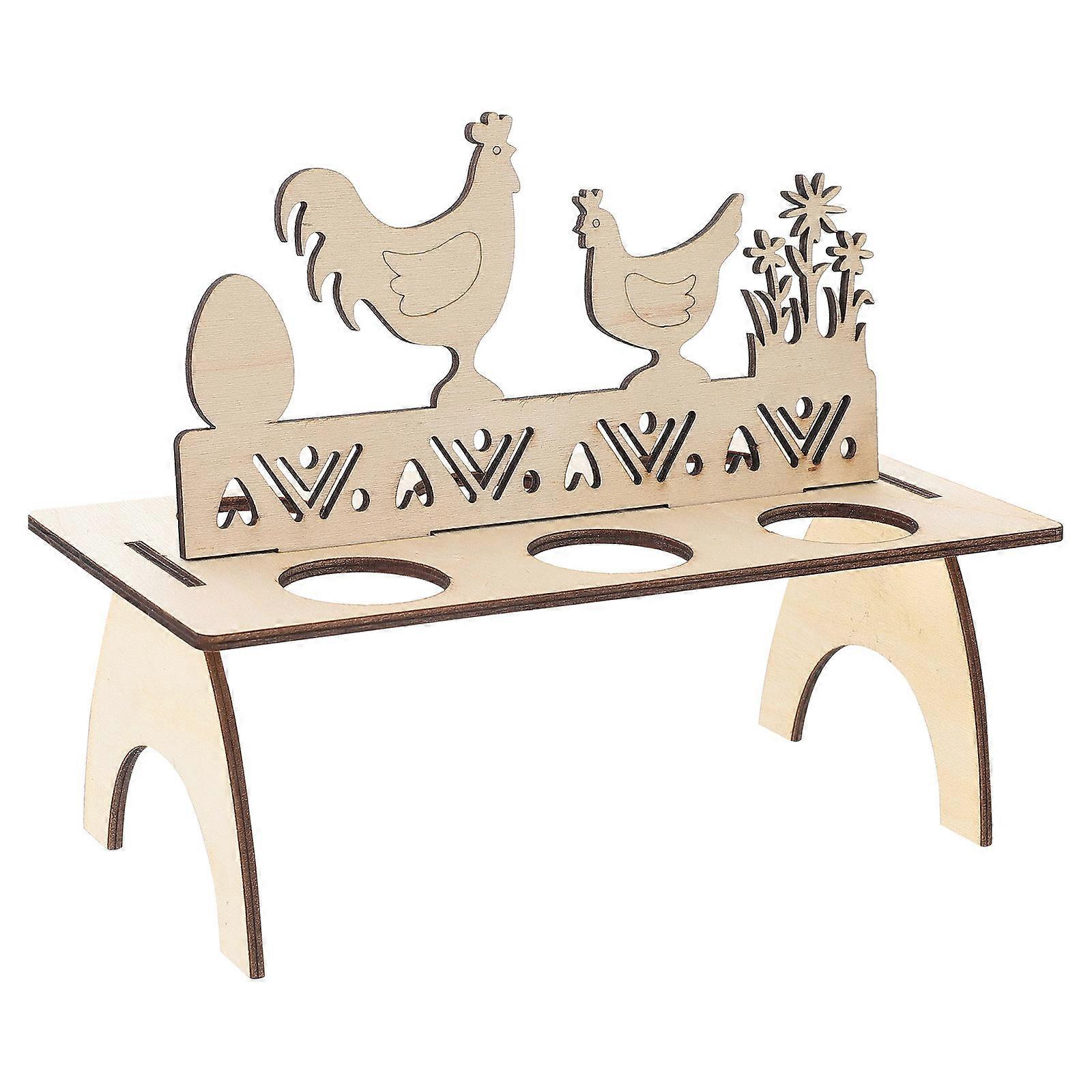 Easter Egg Storage Holder Wooden Craft Egg Rack for Decor 1Pcs