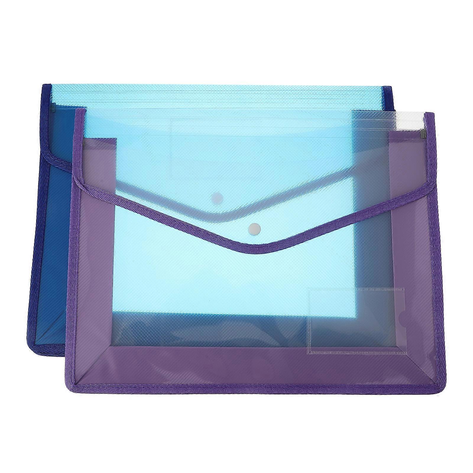 Snap Button Document File Bag Organizer for Storage Use 4Pcs Assorted
