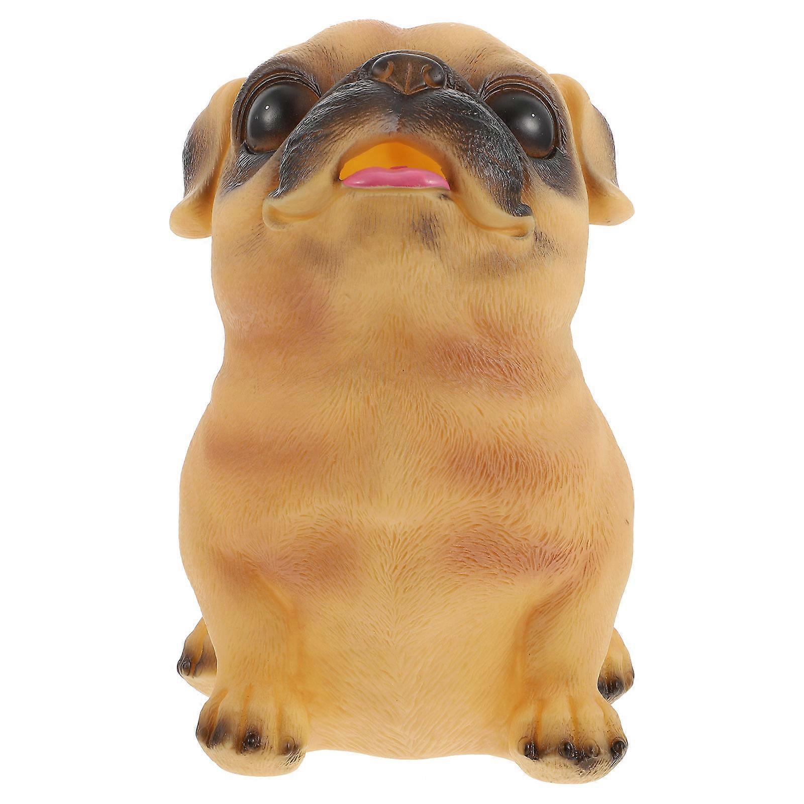 Children Piggy Box Dog Shape Coin Bank for Storage 1Pcs Grey Resin