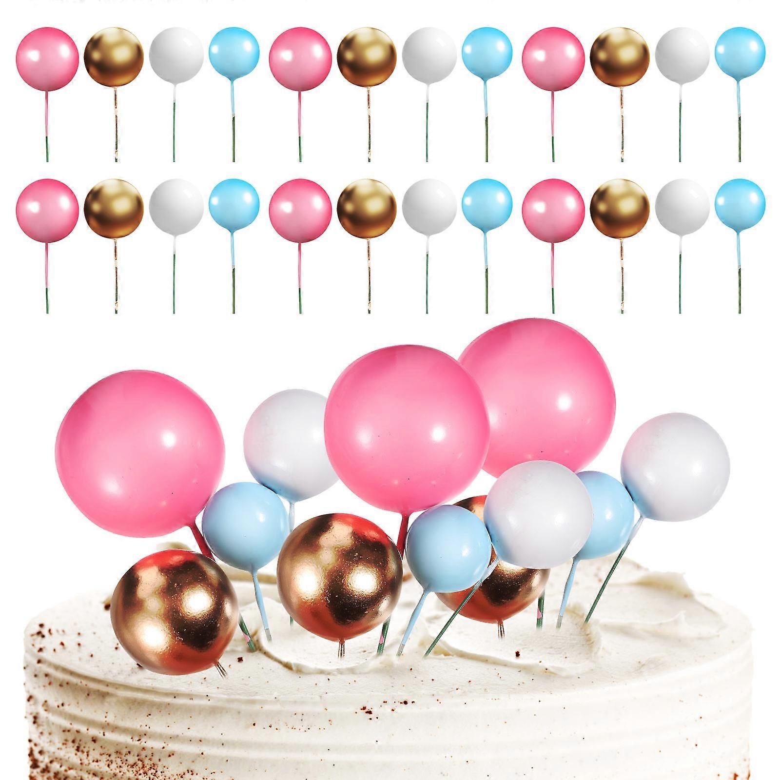 Ball Cake Topper Foam Picks for DIY 200Pcs Mini Balloon Cake Decorations