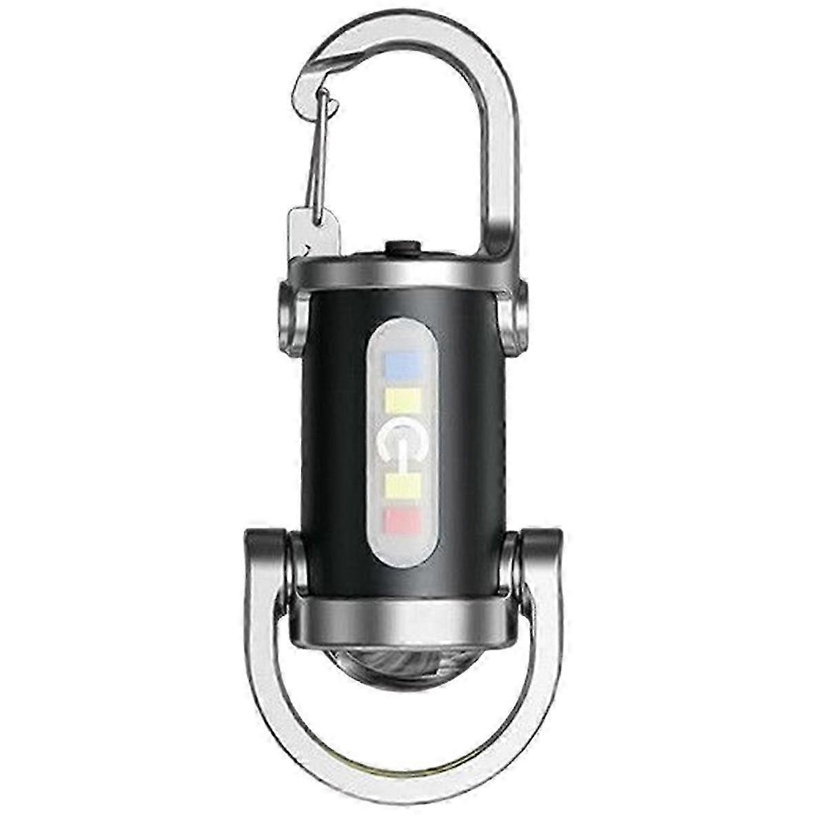 Mini Torch Keychain Flashlight Type-C Fast Charging Flashlight Multi-Functional Light for Outdoor E