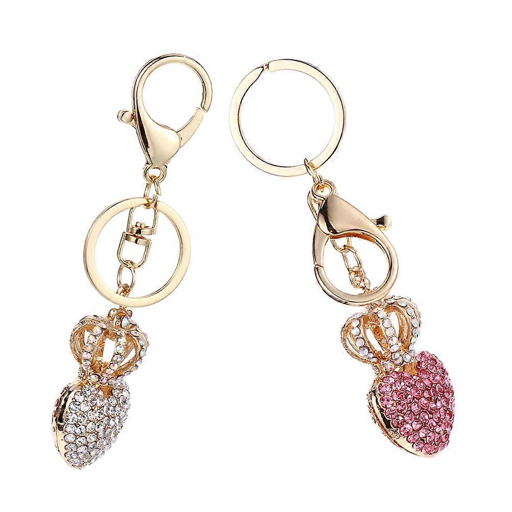Heart Keychain for Decoration Made of Zinc Alloy with 10Pcs Sparkling Set