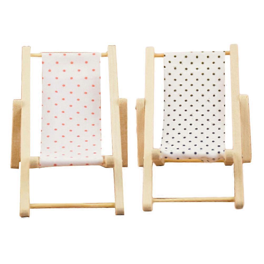 Mini Beach Chair Doll House Recliner for Decor 6Pcs Set with Assorted Colors