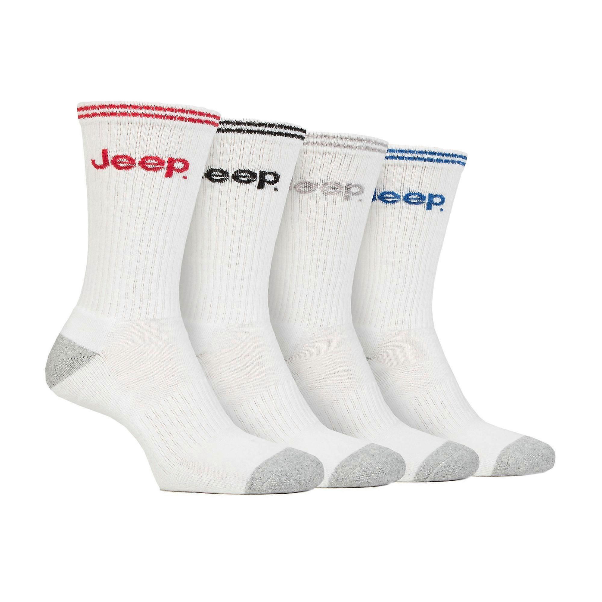 Jeep - 4 Pack Mens Cushioned Crew Socks