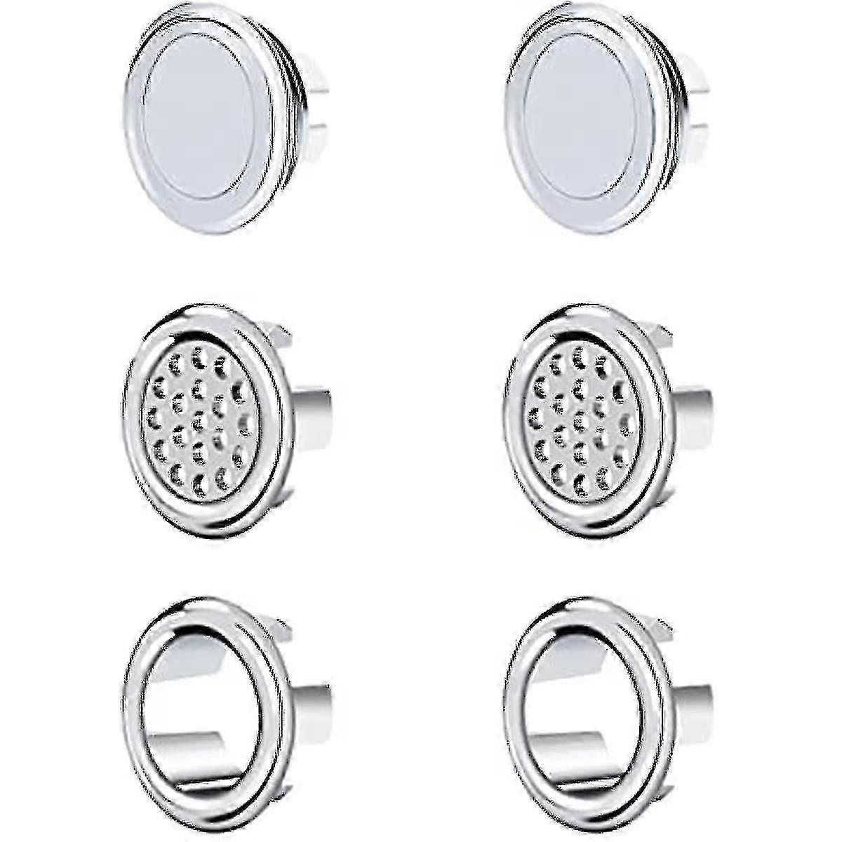 6 Pcs Sink Overflow Ring,sink Overflow Cover Round Kitchen Bathroom Basin Overflow Ring Bath Sink Hole Round Overflow Cap Cover