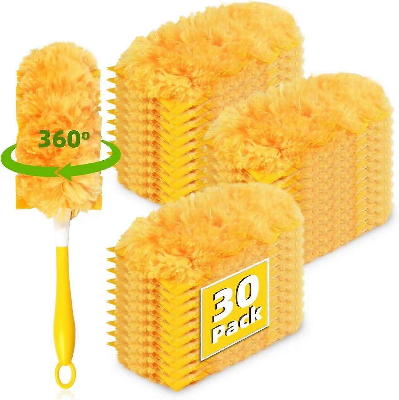 30 Duster Refills, Static Dust Removal Brush Heads Compatible with Swiffer Duster for Electronics, Furniture, Blinds, Ceiling Fans