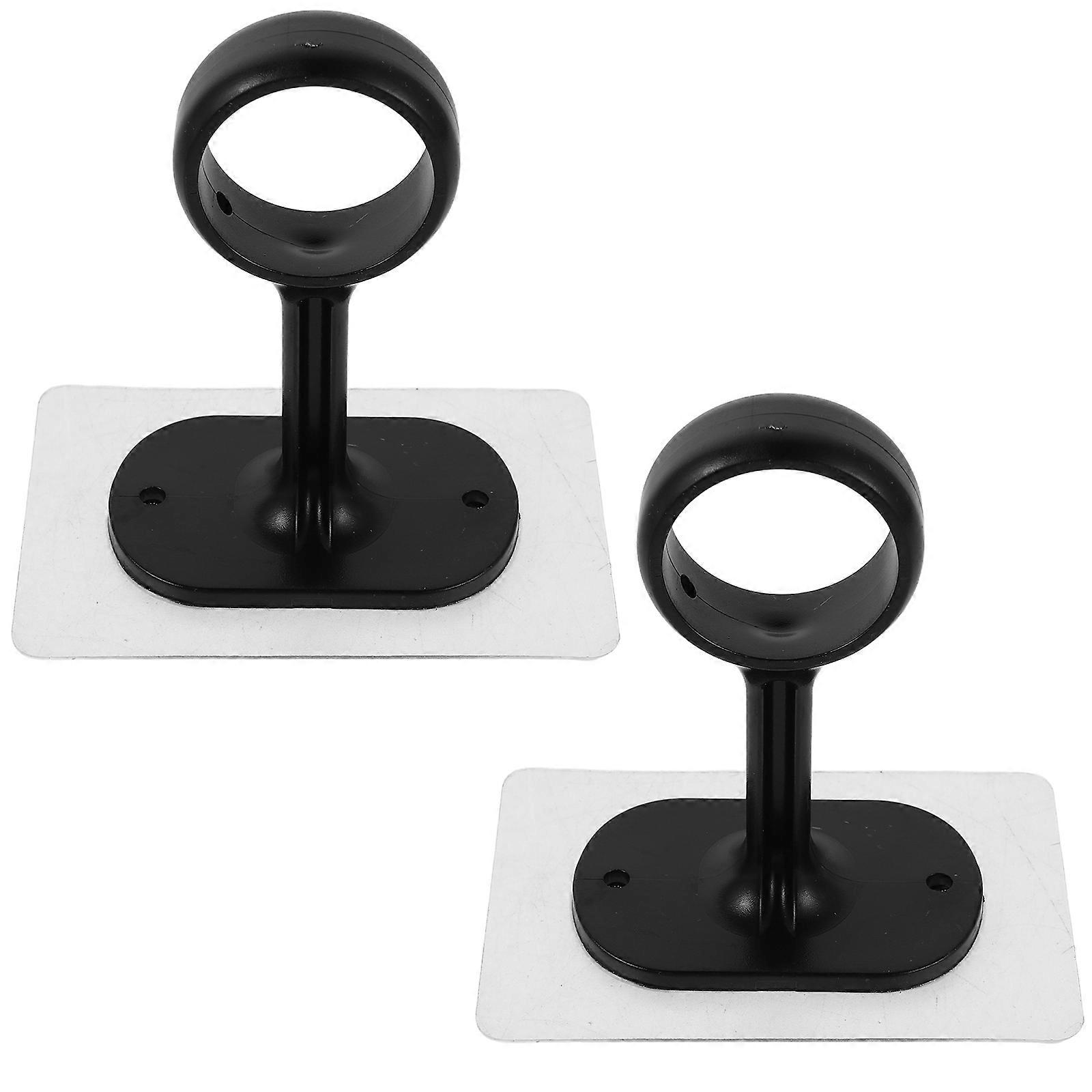 Curtain Rod Holders for Ceiling 2Pairs Self-Adhesive No Drill Mounts