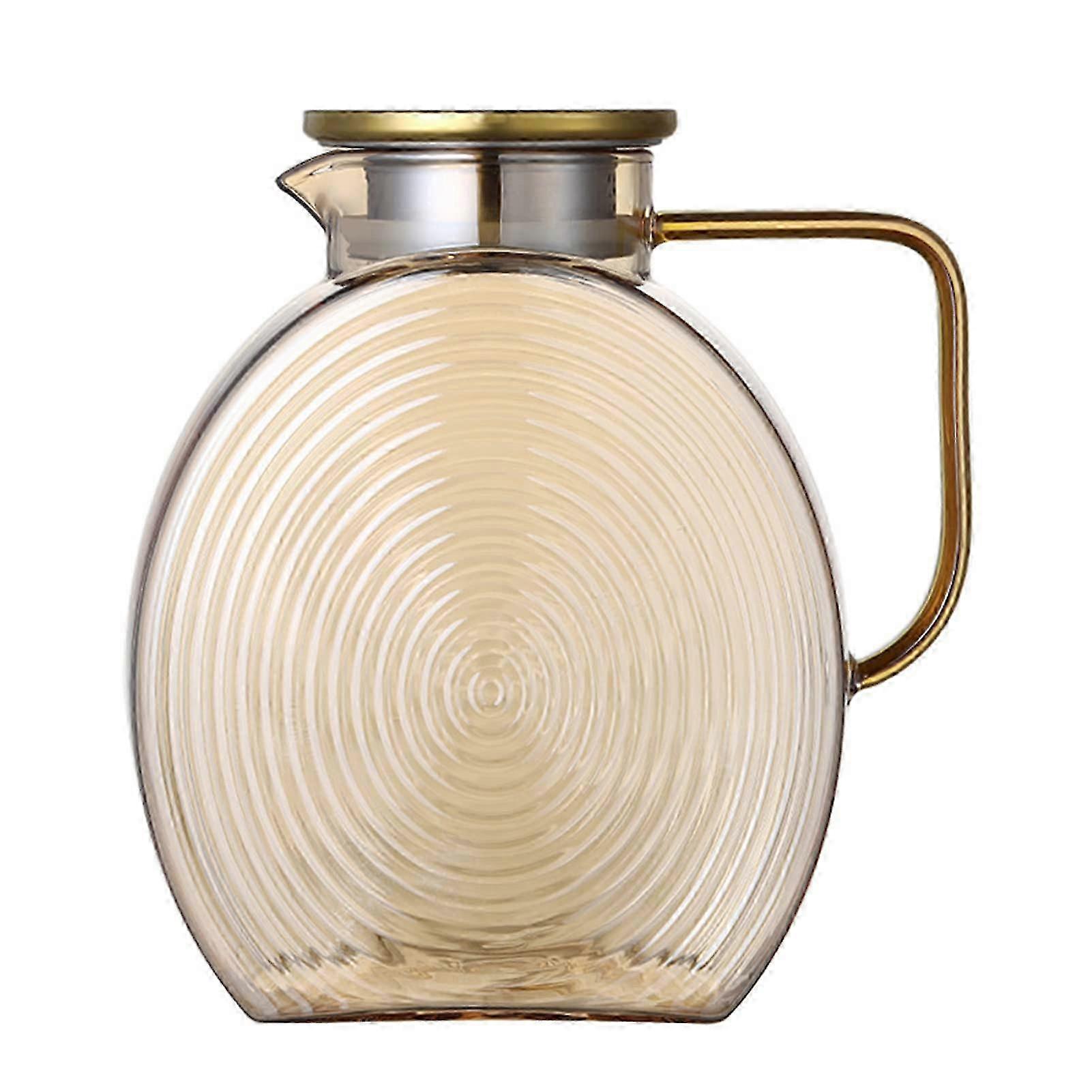 Glass Water Pitcher with Lid, 2.5L Iced Tea Carafe, Juice and Filtered Water Pitcher, Durable Glass Tea Maker for Home