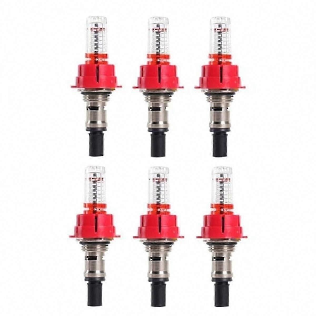 6 Pcs Underfloor Heating Manifold Flow Meter with Visual Flow Monitoring Regulator