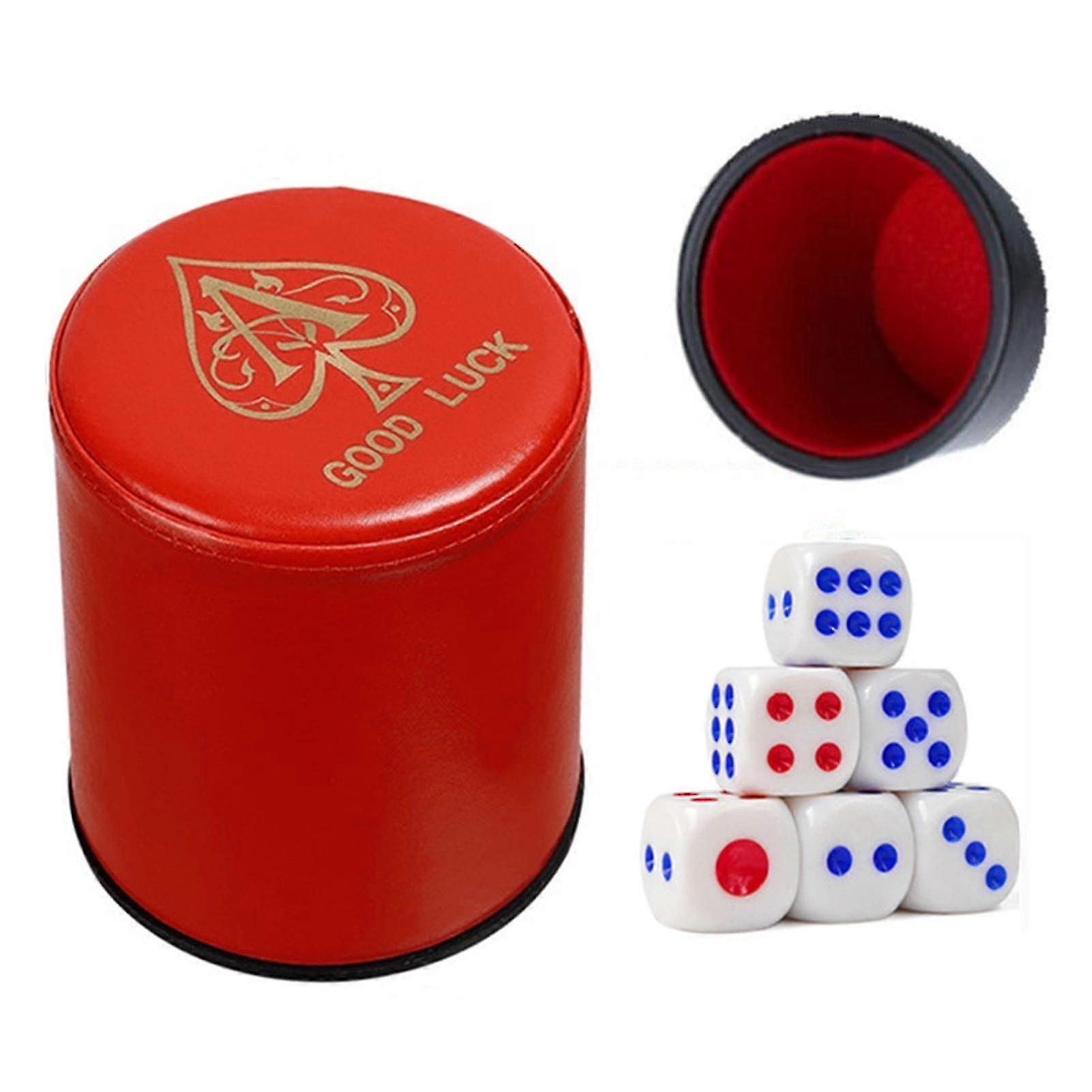 Dice Cup Set Silent Shaking Enjoy Noise-free Gaming with Felt Lining Large Diameter Dice Cup with Dice