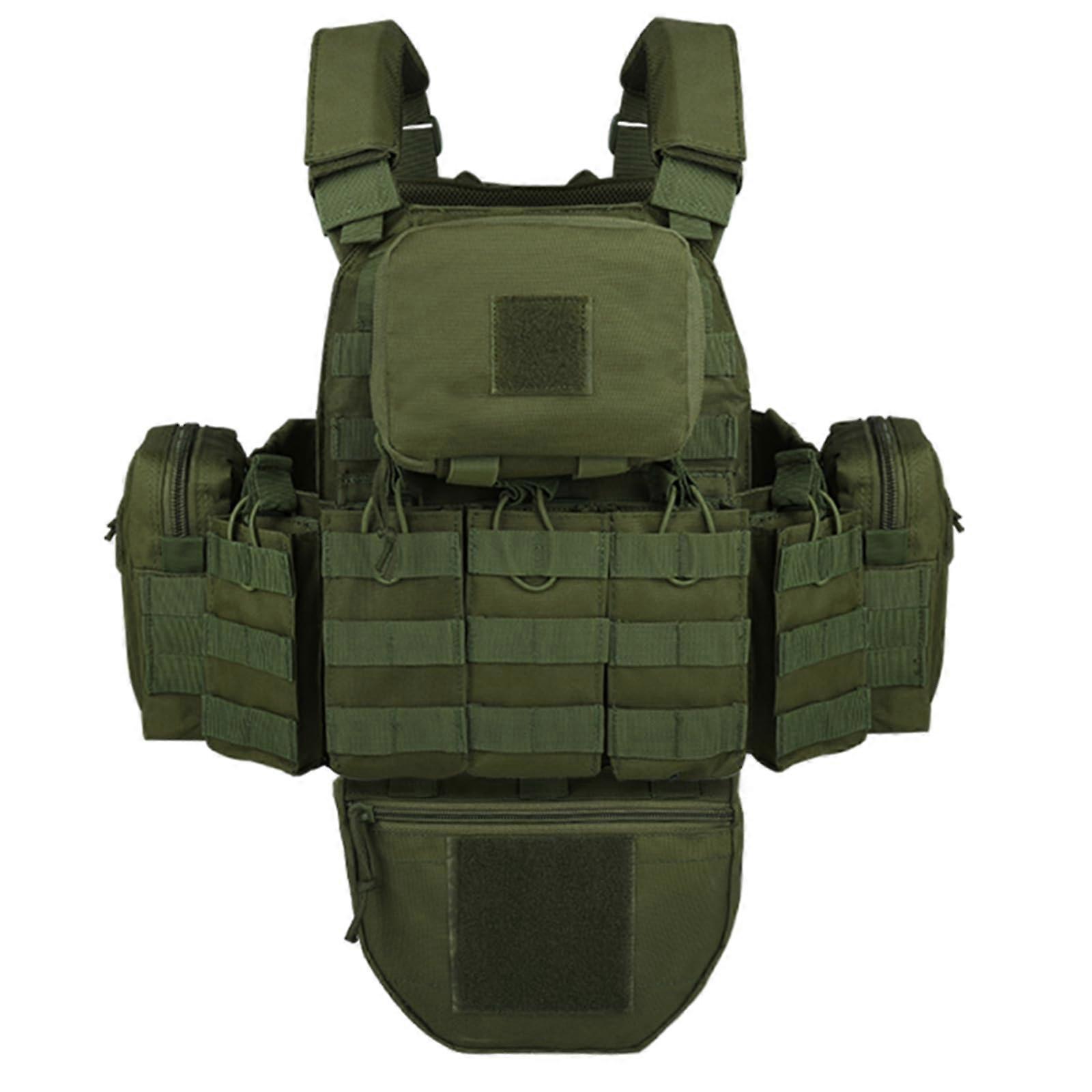 Outdoor Removable CS Training Vest, MOLLE, Breathable Material, Quick Adjustable Straps, One Size Army Green