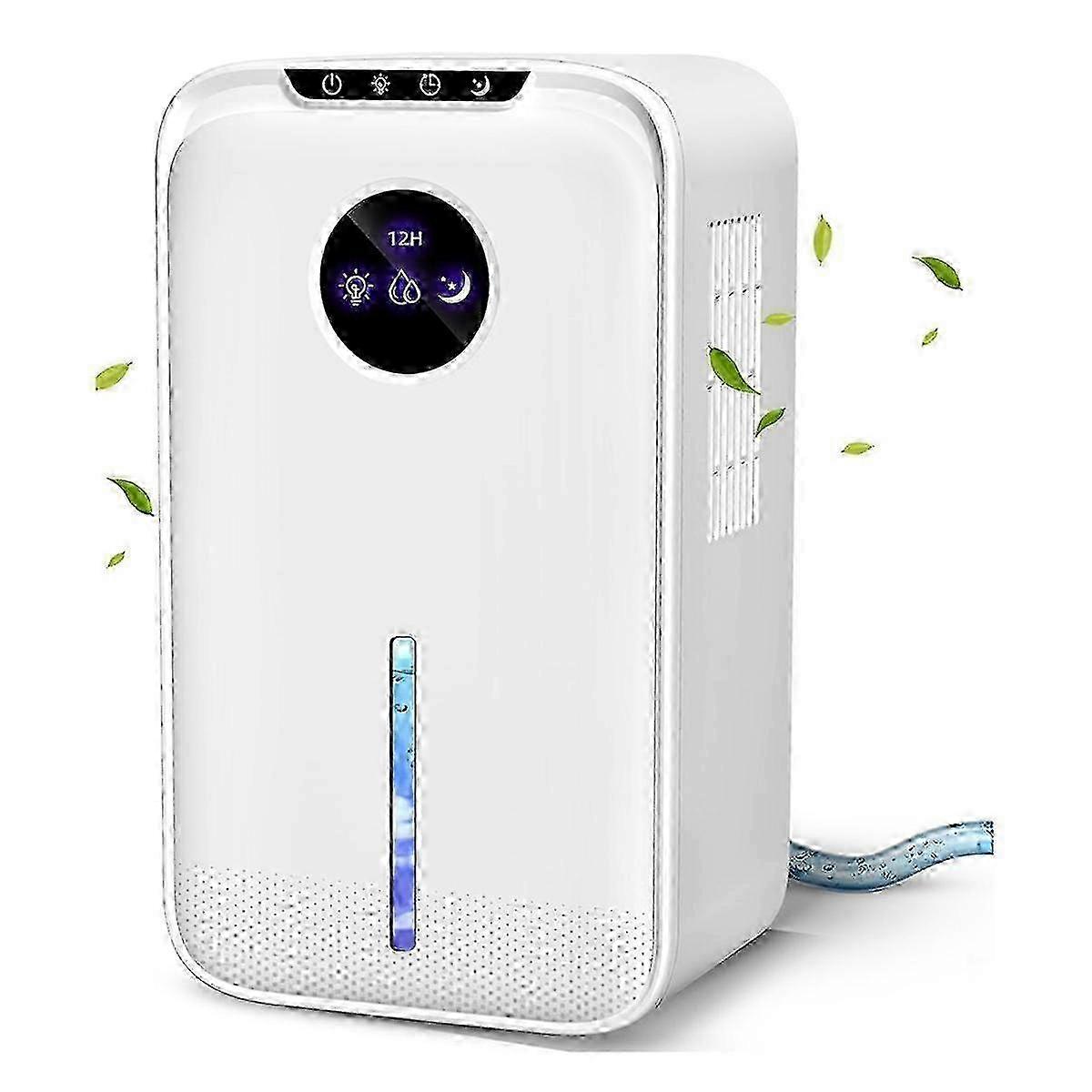 Powerful 88OZ Dehumidifier with Drain Hose for Large Spaces, Home Basements and Bathrooms