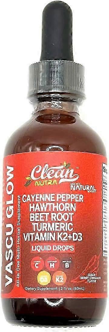 תוסף תזונה נוזלי של טיפות פלפל קאיין של Clean Nutra + גרגרי עוזרר, ויטמין D3 -CN